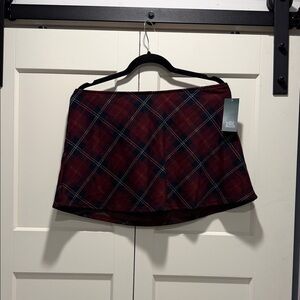 wild fable Red Plaid Circle Skirt